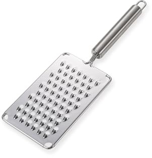 QIALAI Stainless Steel Grater with Tubular Handle, Large Hole Slicer for Vegetables, Cheese, Lemon - Multiuse Kitchen Grater Tool, 29cm Kitchen Gadget for Home Use