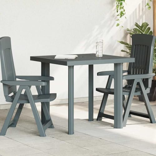 Owoxanthellate Table de jardin verte 80 x 75 x 72 cm en plastique résistant aux intempéries avec trou pour parasol Table pliante moderne pour balcon, camping, jardin et extérieur Table à manger
