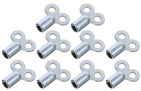 IWOWHERO 10 Pcs Zinc Alloy Radiator Keys Square Socket 5×5mm Bleeding Tool for Radiator Air Removal Plumbing Accessories Extended Length for UK Heating Systems