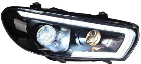 BMKUUOSJ Kompatibel mit VW/Scirocco-Scheinwerfern 2009–2017. Kompatibel mit Scirocco 1.4T 2.0T. Dynamischer Blinker-Scheinwerfer-DRL-Bi-Xenon-Objektiv-Doppelstrahl-KIT(2.0T)