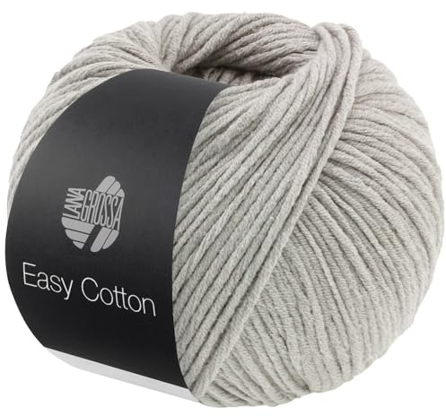 LANA GROSSA Easy Cotton | Multifile Baumwollmischung | Handstrickgarn aus 50% Baumwolle & 50% Polyacryl | 50g Wolle zum Stricken & Häkeln | 123m Garn FB 7