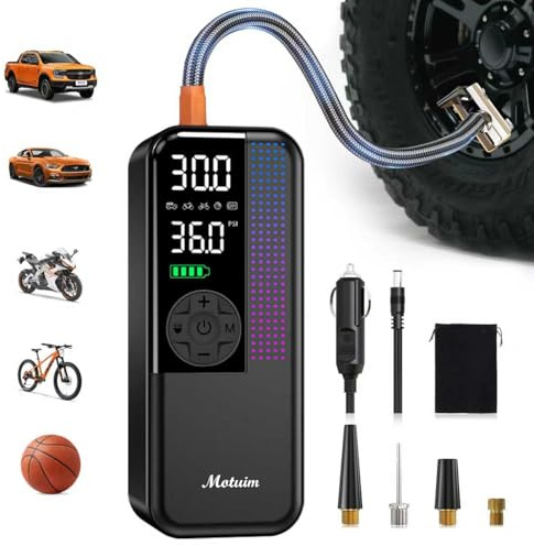 Motuim Cordless Car Tyre Inflator Air Compressor,150PSI Portable Tyre Pump