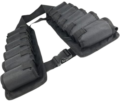 Biergürtel 12 Taschen Verstellbar Canvas Schwarz Oktoberfest Party | Einfache Bedienung, Tragbar und Kratzfest, Verstellbare Länge mit Schnalle, 12 Stück Packung