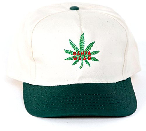 GANJA WEAR Basecap Natur Bestickt Baseballcap Nr. 6 Cannabis Hanf
