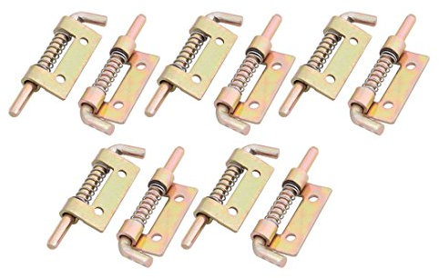 sourcingmap 10pcs Loquet A Ressort Targette A Ressort Verrou de Porte Serrure Pour Meuble Abri de Portail Garage Fer barillet ton Bronze 2,2pouces Long