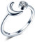 Unendlich U Modisch Sonne Mond 925 Sterling Silber Zirkonia Offener Ring Verlobungsring Partnerring Verstellbar Größe 51 bis 56, Silber