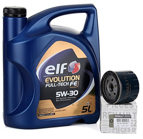Due Service kit - Motoröl Elf Evolution Full-Tech 5W-30 5 lts + Originalfilter 8200768927