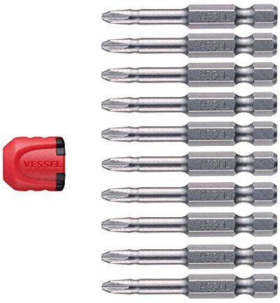 VESSEL EMGEPH250P10T Torsion Neck Bits PH2 50 mm Set of 10