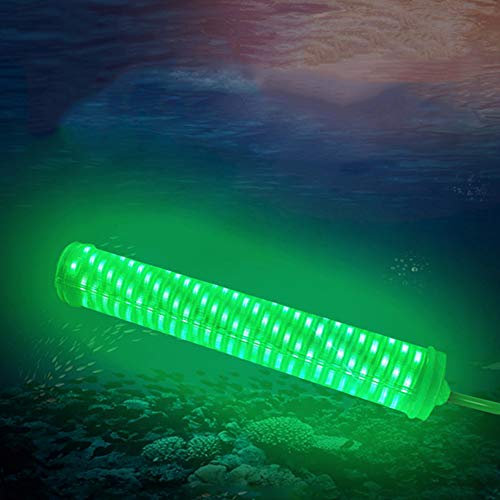 Hanchen Luz LED Subacuática 12V 30W para Pesca Nocturna - 3000 lm, 150 SMD, para Hielo, Crappie, Agua Dulce y Salada - Impermeable IP68 (Verde)