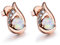 AdronQ Ohrringe Ohrstecker Ohrhänger 925 Silber Schwarz Roségold Gefüllte AAA Zirkon Schmuck Mystic White Fire Opal Ohrstecker Für Frauen