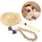Fdit Gold Hundehalsband Hund Sonnenbrille Hund Goldene Kette Haustier Lustige Kostüm Halskette Kette Sonnenbrille für Haustier Katzen Welpen Kleiner Hund Mode Dekor