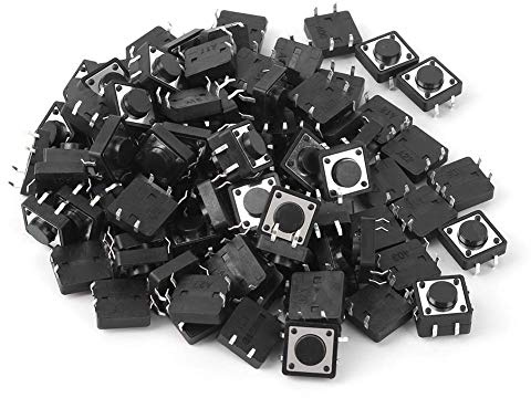 100 Stück Druckknopfschalter Tact Schalter 12x12x5mm - Mini Schalter Zubehör