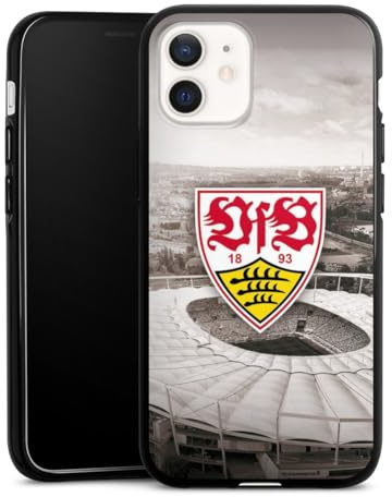 Silikon Hülle kompatibel mit Apple iPhone 12 mini Case schwarz Handyhülle VfB Stuttgart Offizielles Lizenzprodukt Stadion