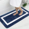 Homaxy Badezimmerteppich Badematte rutschfest Waschbar Badteppich Weiche Mikrofaser Hochflor Badvorleger – 60 x 120 cm, Marine Blau