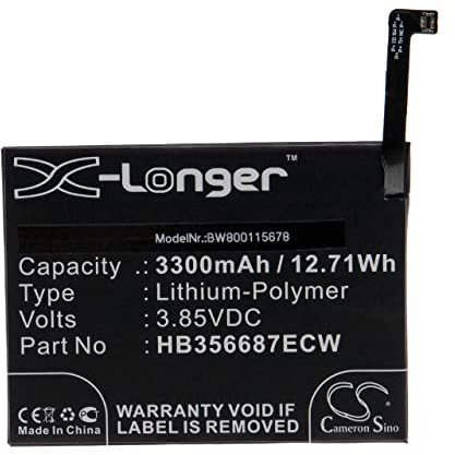 vhbw batteria compatibile con Huawei P smart Plus smartphone cellulare (3300mAh, 3,85V, Li-Poly)