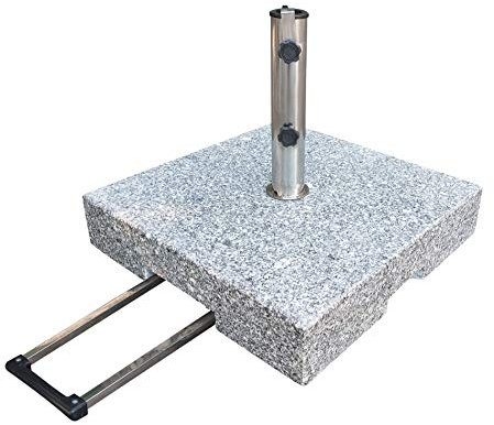 Pure Home & Garden 50 kg Granit Schirmständer mit Rollen und Trolleyfunktion