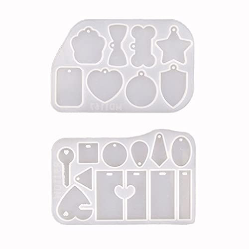 6Wcveuebuc 1 Set Hundemarken Epoxidharz Form zum Aufhängen Anhänger Silikon Form DIY Handwerk Schmuck Halskette Ohrringe Gusswerkzeug