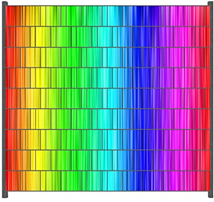Wallario Zaun Sichtschutz Windschutz für EIN- und Doppelstabmattenzäune in der Größe Breite 2,00m x Höhe 1,80m, Motiv: Regenbogenmuster - Farben rot, gelb, grün, blau, pink und rot