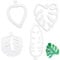 SZXMDKH Tropische Blätter Ausstechformen Set - 4 Stück Dekorierform Keksblatt Mini Ausstecher für DIY Dekorative Backwerkzeuge (Tropisches Blatt), Weiß, syqqd04