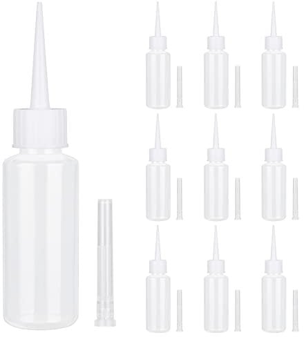 MOSTFUN 10pc Squeeze Applicator Bottles, 50ML/1.8OZ Quilling Glue Bottles with Nozzles for Paint Art, Crafts, Glue, Dispenser, Quilling Tool
