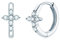 AINUOSHI Damen Ohrringe Silber 925, Moissanit Kreuz Creolen Weißgold， Schmuck Geschenk für Sie Frauen Mama Freundin Geburtstag Valentinstag