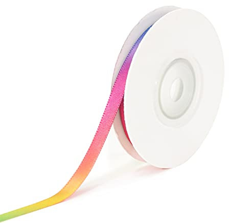 Grehge Ella Satin Rainbow/Pastel Ribbons Double Sided Faced Ribbon for Arts-Crafts Gift Package Wrapping Sewing Trim Embellishments Graduation Christmas Wedding Baby Shower Birthday