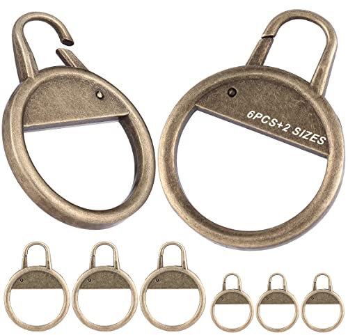 6 Stück Reissverschluss Zipper Pull, Zipper für Reissverschluss Reparatur, Metall Reißverschlussanhänger Ersatzzipper für Koffer Mantel Stiefel Jackenrucksäcke (Bronze)