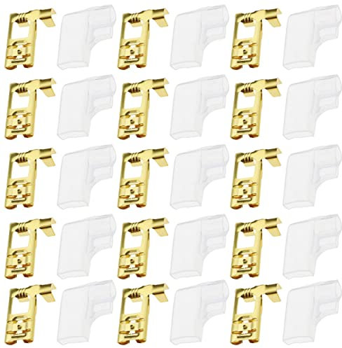 eMagTech 50 Pezzi 6,3 Mm Terminale A Crimpare Connettore A Forcella Angolato A 90° Con 50 Pezzi Manicotti Isolanti Per Interruttori Di Apparecchiature Quad Scooter Barche Elettrodomestici
