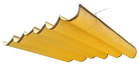 Versenkbare Pergola Sonne Im Freien Slide On Wire Hung Awning Regenfest, Einstellbares Sonnenschutzdach Mit Einziehbarem Dach Für Garten, Terrasse, Patio, Am Pool ( Farbe : Gelb , Größe : 0.9x6m )