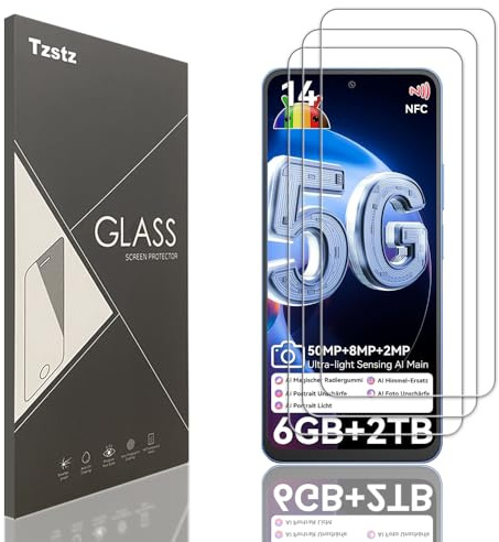 Tzstz Displayschutzfolie aus Hartglas für Blackview Shark 9 5G, Härtegrad 9H, kratzfest, HD, 3 Stück