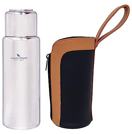 Boundless Voyage 500ml Titanium Bottle Double Layers Insulated Sports Water Bottle Mug for Car Use Camping Hiking Cycling Drinkware Gift Choice (Silver)