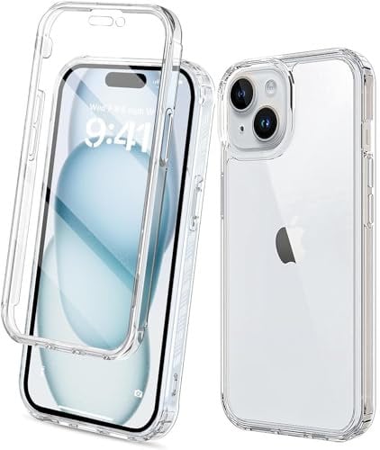 KP TECHNOLOGY Front and Back Case For iPhone 15 - (360°) Full Complete Protection iPhone 15 Case (Clear)