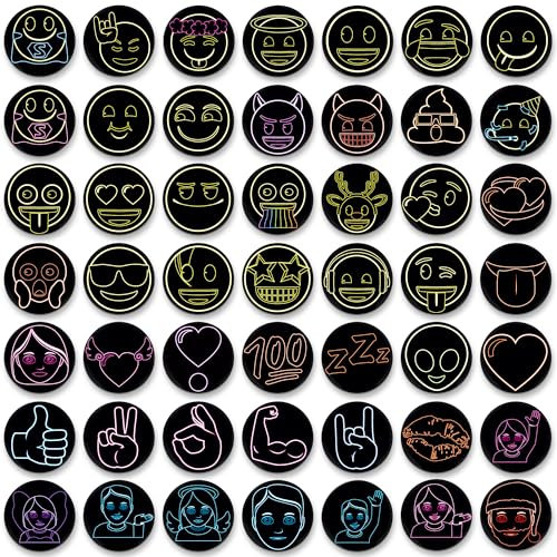 MORCART Emoji-Kühlschrankmagnete, Kühlschrankmagnete für Spind, Whiteboard, Neon-Magnete, lustige Magnete für Schule, Zuhause, Küche, Büro, Geschenk für Familie und Freunde, EM-026, 54 Stück