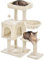 Yaheetech Árbol Rascador para Gatos Altura 96 cm Torre de Juegos con Plataformas Cueva Multinivel Beige