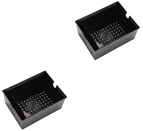 Ipetboom 2pcs Black Aquarium External Filter Trickle Upper Box Strainer Fish Tank Overflow Drip Box for Water Treatment