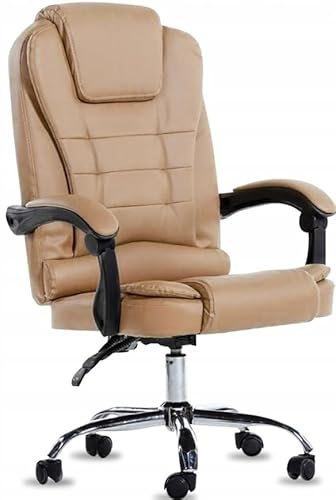 BDW - Bürostuhl - Schreibtischstuhl - Sessel - Bürostuhl Ergonomisch - Drehstuhl - Chefsessel - Bürostuhl Rollen - Stuhl für Schreibtisch, Computertisch - Ergonomischer Stuhl - Kunstleder Braun