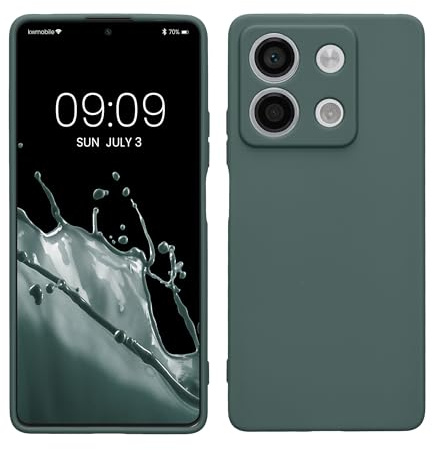 kwmobile Handyhülle für Xiaomi Redmi Note 13 5G Hülle - weiches Handy Silikon Case - Schutzhülle Cover - Blaugrün