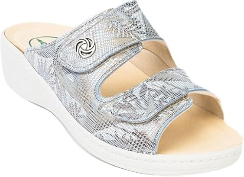 Franken Schuhe Damen Pantolette,Leder,Weite K,Hallux,W.-Fußbett,Safir,EU 38