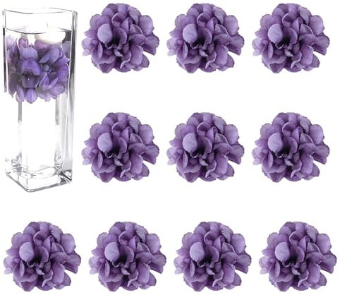TeaSu Schwimmende Blumen für schwimmende Kerzen, 12 Stück, lila, untergetauchte künstliche Blumenfüller für Hochzeitsdekoration (lila)