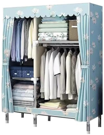 Geräumig Kleiderschrank Großer Kleiderschrank, Dicker Metallrahmen, Kleiderschrank, modischer Stoffschrank, einfach zu montierende tragbare Schränke für Schlafzimmer, Schrank Platz sparen