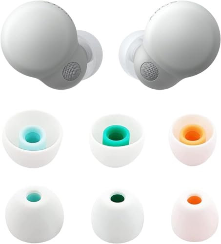 ALXCD Ohrstöpsel kompatibel mit Sony LinkBuds S Earbuds WFLS900N/B, S/M/L, 3 Größen, 3 Paar, weiche Silikon-Ohrstöpsel, Ersatzspitzen, kompatibel mit LinkBuds S, Weiß sml