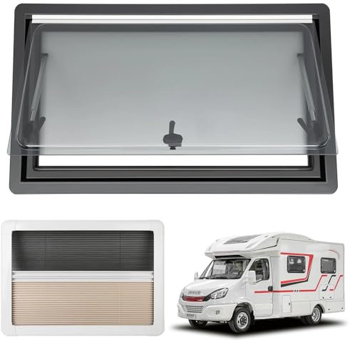 HNBYLMM Wohnwagenfenster Seitenfenster Ausstellfenster, Wohnmobil-Fensterersatz mit Fliegengitter und Sonnenschutzrollo, Wohnmobilfenster für Wohnwagen, Camper, Anhänger, Mobilheime,900X500mm
