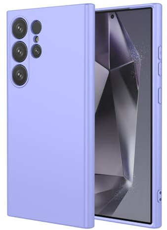UPLAI Cover per Samsung Galaxy S23 Ultra 5G, Ultra Sottile Setoso Silicone Liquido Antiurto Custodia con Premio Fodera Fibra, Morbido TPU Elegante Caso. Viola