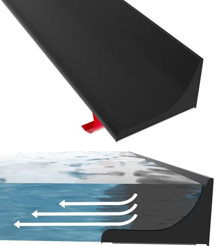 Schwallschutzleiste Dusche Selbstklebend, Silikon Wasserstopper Schwallschutz Dusche Wasserbarriere, Duschschwelle Duschdichtung, für Küchen, Bäder, Arbeitsplatte (Schwarz, 150CM)