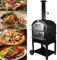 DKPLOE Four à Pizza d'Extérieur Mobile Idéalement Mobile avec Deux Roues Pizza Four Thermomètre intégré pour la Cuisson en Plein air dans la Cour Le Camping Le Parc
