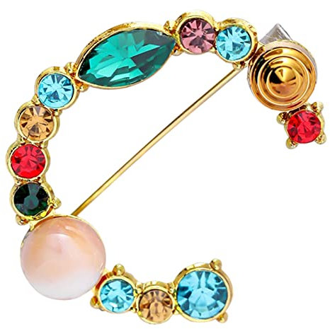 HZling Broche Epingle Turquoise Lettre Turquoise Belle Broche Et Broche Couleur Broche Lettre Colorée Belle Broche Broche VêTements (C, One Size)