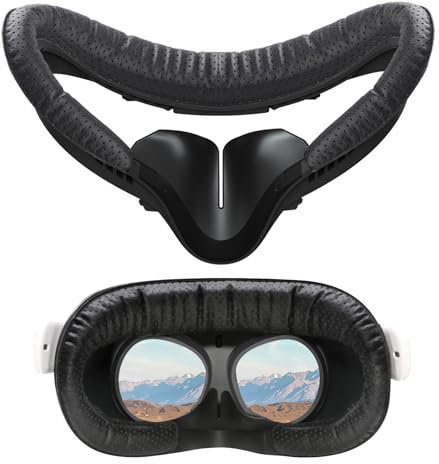 VR Face Pad for Oculus Quest 2,Facial Interface & Face Cover Pad Replacement Compatible with Meta Quest 2 Breathable Holes Leather Protective VR Cushion Accessories