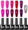 Imtiti Chrome Gel Nail Polish Set, 5 Colors Jelly Sheer Metallic Gel Nail Polish Kit Metal Mirror Effect Chrome Gel Polish Soak off UV LED DIY Nail Art Salon Manicure 6ml x 6