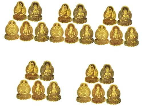 IMIKEYA 25 Stk -Aufkleber Feng-Shui- Buddha-Vinyl-Aufkleber Aufkleber austauschbar glücksbringer Aufkleber für das neue Jahr Telefonaufkleber aus Papier Golden