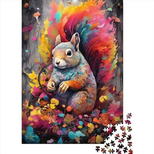 Puzzle per adulti Puzzle da 1000 pezzi per adolescenti Arte Animale Scoiattolo Grande puzzle Famiglia Giochi impegnativi Intrattenimento Giocattoli Regali Arredamento per la casa 1000 pezzi (75x50 cm)